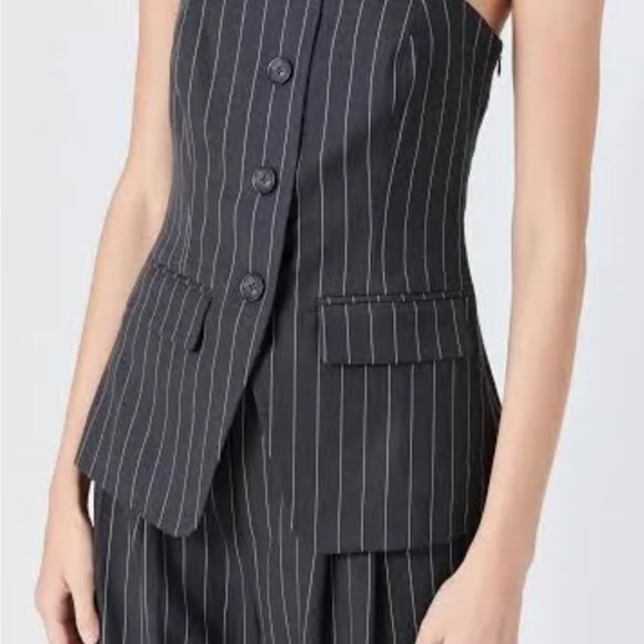 Topshop Charcoal Pinstripe Vest - Picture 6 of 6